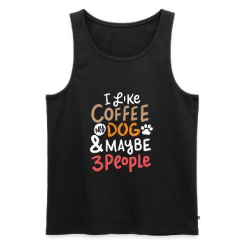 Funny Dogs Pug Coffee German Shepherd Labrador - Men's Premium Organic Tank Top - black - Front - AI Model Male 178 light (178cm)