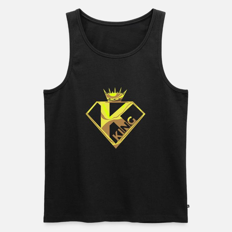 king - Diamond GOLD - Männer Premium Bio Tank Top - Schwarz