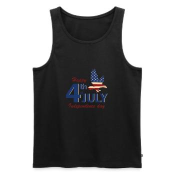 USA Amerika Flagge Adler 4. Juli Independence Day - Männer Premium Bio Tank Top - Schwarz - Vorne - Michal (187cm)