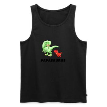 Papa Father Birth Paternity Papasaurus - Men's Premium Organic Tank Top - black - Front - Michal (187cm)