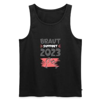 Braut Support 2023 Hochzeit Drinking - Männer Premium Bio Tank Top - Schwarz - Vorne - Michal (187cm)