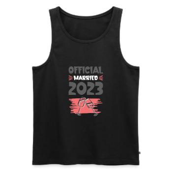 Hochzeit 2023 Party Married - Männer Premium Bio Tank Top - Schwarz - Vorne - Michal (187cm)