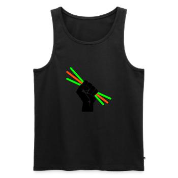 Glowstick - Party - Rave - Men's Premium Organic Tank Top - black - Front - AI Model Male 178 light (178cm)