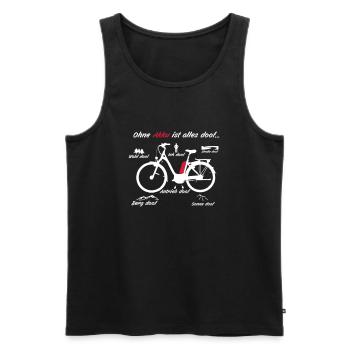 ohne Akku ist alles Doof - Männer Premium Bio Tank Top - Schwarz - Vorne - Michal (187cm)