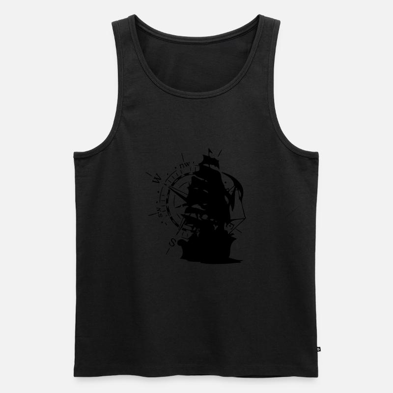 WindRose mit Segelschiff | Freizeimode Bstyled - Männer Premium Bio Tank Top - undefined