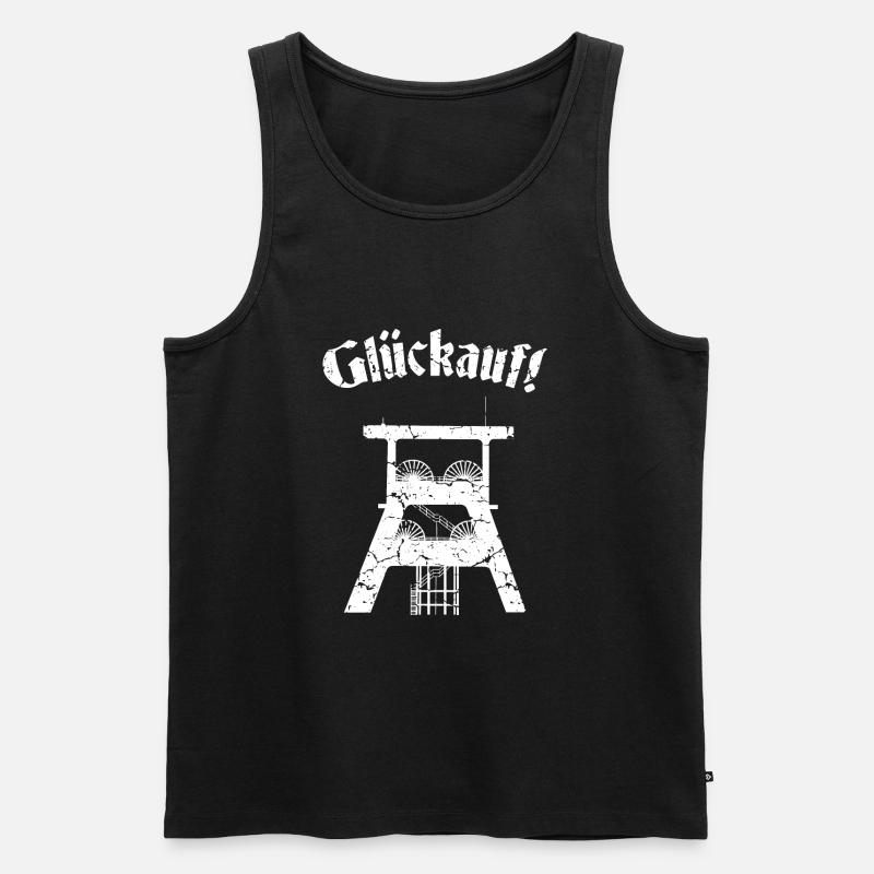 Glückauf - Männer Premium Bio Tank Top - Schwarz