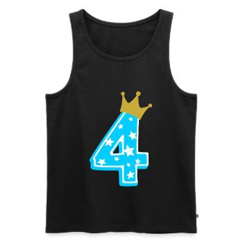 4 Krone 4. Geburtstag 4 Jahre - Männer Premium Bio Tank Top - Schwarz - Vorne - AI Model Male 178 light (178cm)