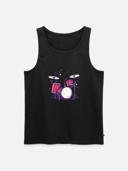 Drums Vaporwave - Men's Premium Organic Tank Top - black