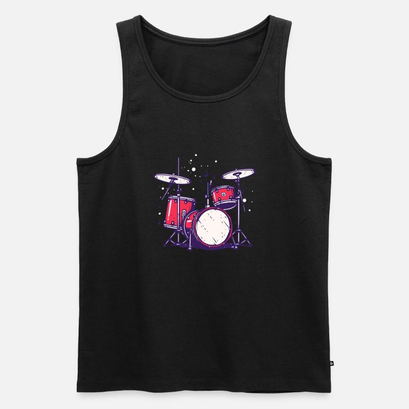 Schlagzeug Vaporwave - Männer Premium Bio Tank Top - Schwarz