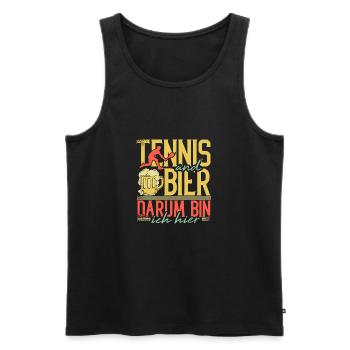 Tennis Und Bier Darum Bin Ich Hier - Männer Premium Bio Tank Top - Schwarz - Vorne - Michal (187cm)