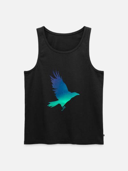 Crow in northern lights - Men's Premium Organic Tank Top - black