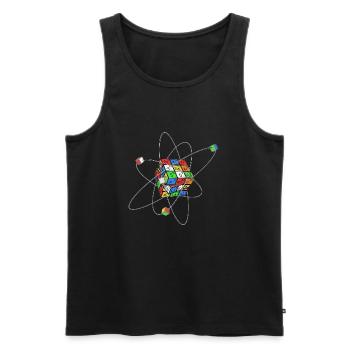 Elemental Cube - Men's Premium Organic Tank Top - black - Front - AI Model Male 178 light (178cm)