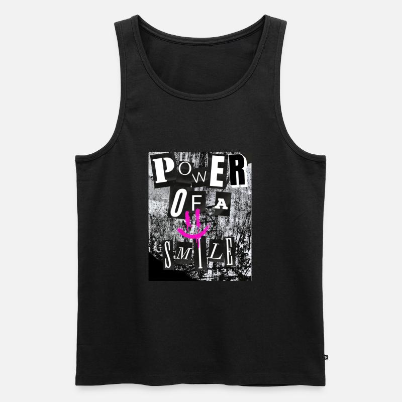 Die Kraft eines Lächelns - Männer Premium Bio Tank Top - Schwarz