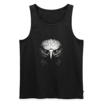 Pygargue à tête blanche - Débardeur bio Premium Homme - noir - Devant - AI Model Male 178 light (178cm)