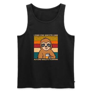 Lieber eine gereizte Leber als gereizte Stimmung - Männer Premium Bio Tank Top - Schwarz - Vorne - Michal (187cm)