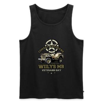 Legendärer Willis MB Us Army Truck ww2 - Männer Premium Bio Tank Top - Schwarz - Vorne - AI Model Male 178 light (178cm)