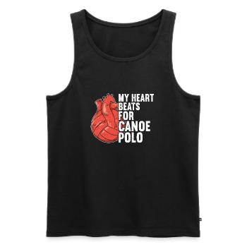 Kanu-Polo - Männer Premium Bio Tank Top - Schwarz - Vorne - AI Model Male 178 light (178cm)