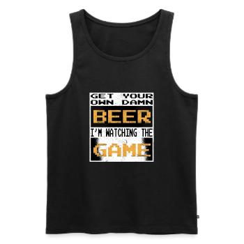 Hol dir dein eigenes verdammtes Bier, ich sehe mir - Männer Premium Bio Tank Top - Schwarz - Vorne - Michal (187cm)