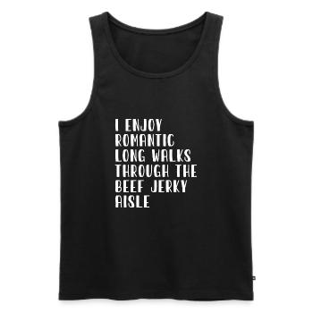 I enjoy romantic walks through the - Men's Premium Organic Tank Top - black - Front - Michal (187cm)