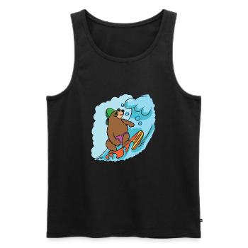 surfing - Men's Premium Organic Tank Top - black - Front - Michal (187cm)