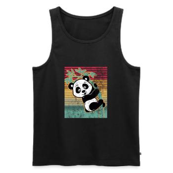 pandabär - Männer Premium Bio Tank Top - Schwarz - Vorne - Michal (187cm)