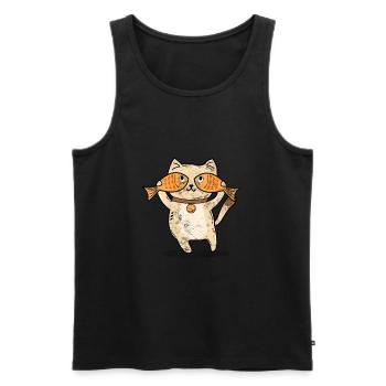 katze perserkatze süß haustier geschenk fisch - Männer Premium Bio Tank Top - Schwarz - Vorne - Michal (187cm)