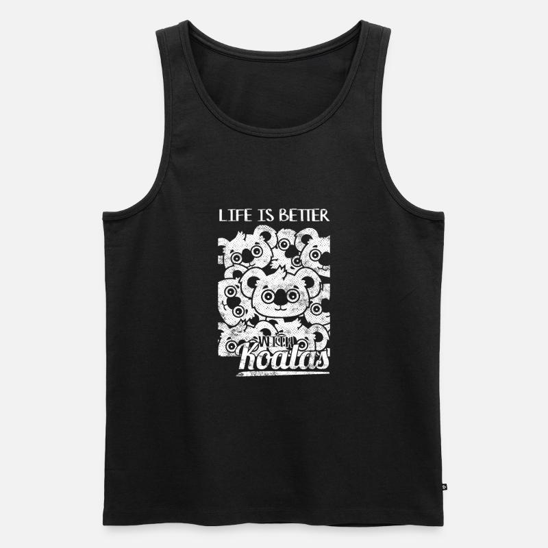 koala - Männer Premium Bio Tank Top - Schwarz