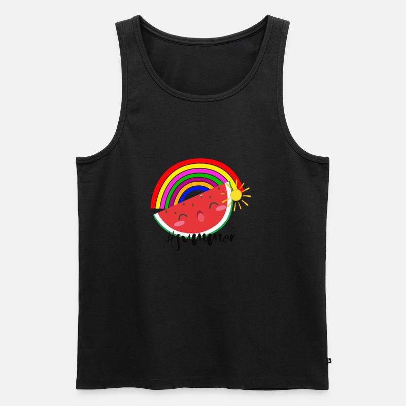 SOMMER Motiv/MELONE - Männer Premium Bio Tank Top - Schwarz
