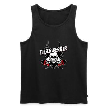 feuerwerker 05 - Männer Premium Bio Tank Top - Schwarz - Vorne - AI Model Male 178 light (178cm)