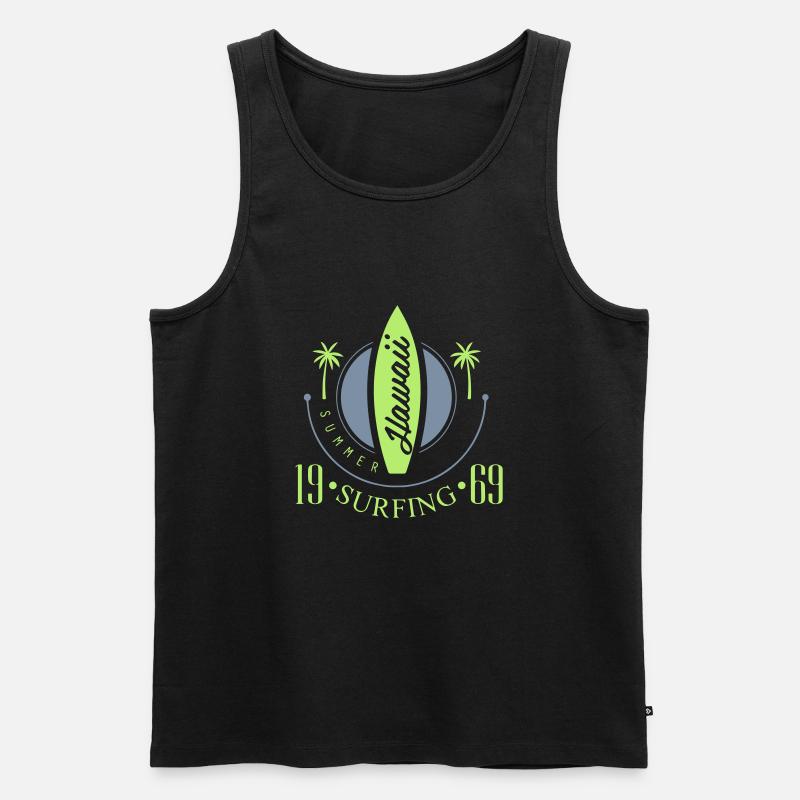 Surfing | Hawaii, Urlaub | Freizeitomode Bstyled - Männer Premium Bio Tank Top - Schwarz