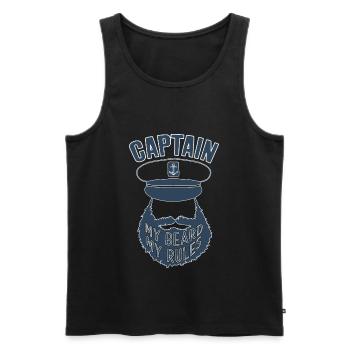 CAPTAIN BEARD RULES BOAT - Men's Premium Organic Tank Top - black - Front - Michal (187cm)