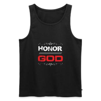Bible Honoring God - Men's Premium Organic Tank Top - black - Front - AI Model Male 178 light (178cm)