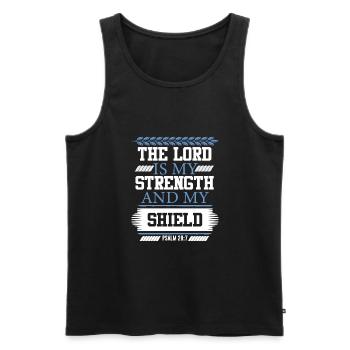 bibel gott kraft - Männer Premium Bio Tank Top - Schwarz - Vorne - Michal (187cm)