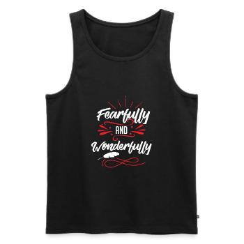 bibel spruch verse - Männer Premium Bio Tank Top - Schwarz - Vorne - AI Model Male 178 light (178cm)