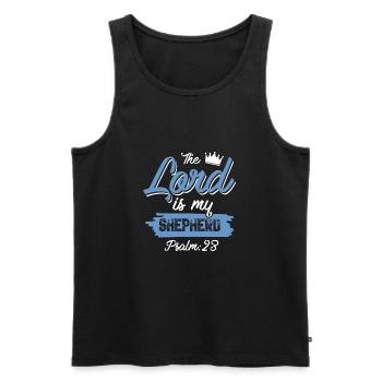 Bible Proverb Shepherd - Men's Premium Organic Tank Top - black - Front - AI Model Male 178 light (178cm)