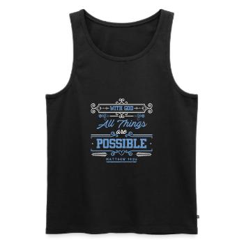 Bible God Everything Possible - Men's Premium Organic Tank Top - black - Front - AI Model Male 178 light (178cm)