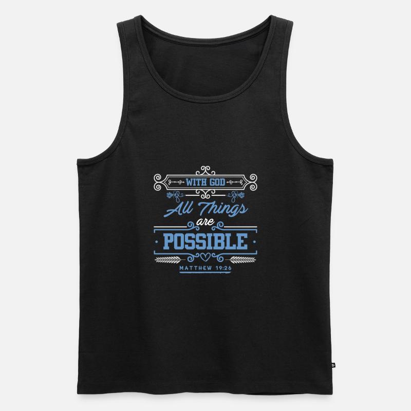 bibel gott alles möglich - Männer Premium Bio Tank Top - Schwarz