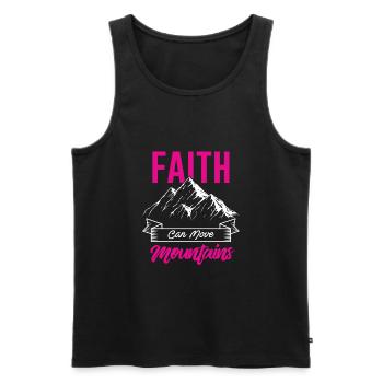 bibelvers glaube berge spruch - Männer Premium Bio Tank Top - Schwarz - Vorne - Michal (187cm)