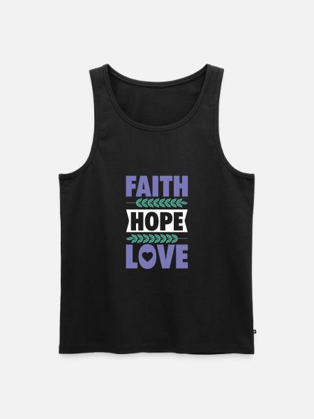 Bibelvers glaube hoffnung liebe spruch - Männer Premium Bio Tank Top - Schwarz