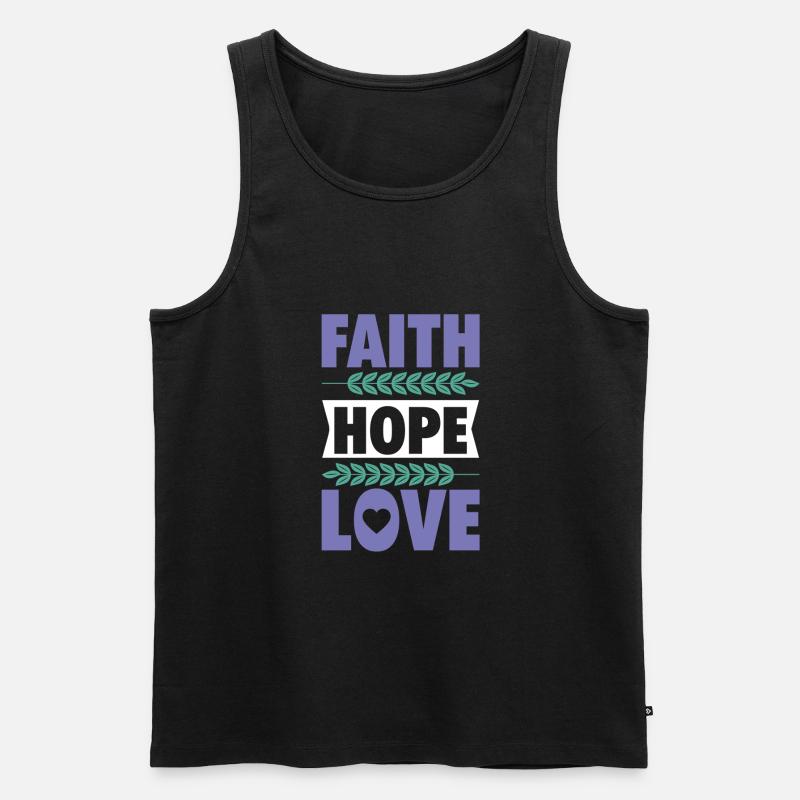 Bibelvers glaube hoffnung liebe spruch - Männer Premium Bio Tank Top - Schwarz