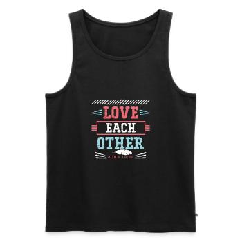 bibelvers jesus liebe spruch - Männer Premium Bio Tank Top - Schwarz - Vorne - Michal (187cm)