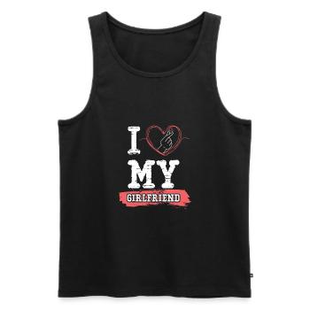 J’aime ma copine - Débardeur bio Premium Homme - noir - Devant - Michal (187cm)