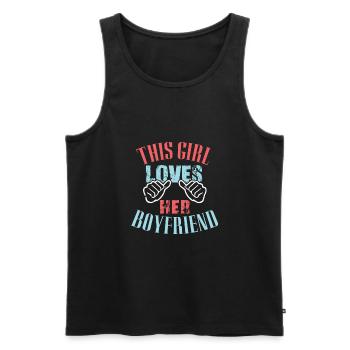 dieses mädchen liebt ihren freund - Männer Premium Bio Tank Top - Schwarz - Vorne - Michal (187cm)