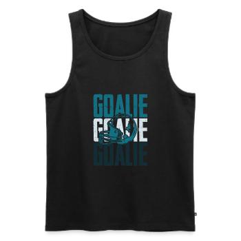 ice hockey goalie spruch - Männer Premium Bio Tank Top - Schwarz - Vorne - Michal (187cm)