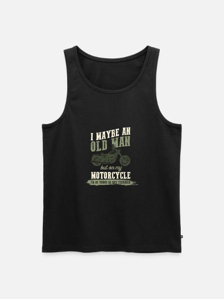 Motorcycle Old Man - Men's Premium Organic Tank Top - black