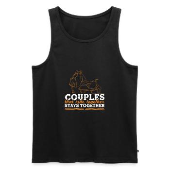 motorcycle couples saying couple - Men's Premium Organic Tank Top - black - Front - AI Model Male 178 light (178cm)