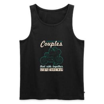 motorcycle pairs saying biker - Men's Premium Organic Tank Top - black - Front - Michal (187cm)