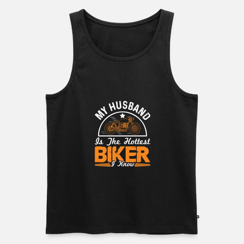 motorrad ehemann spruch - Männer Premium Bio Tank Top - Schwarz