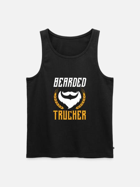Trucker Full Beard Saying - Men's Premium Organic Tank Top - black