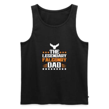 falknerei dad beizjagd - Männer Premium Bio Tank Top - Schwarz - Vorne - Michal (187cm)